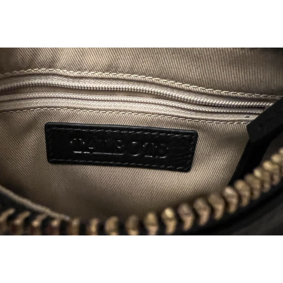 TALBOTS Black Mini Clutch Peeble Leather Wristlet Handbag Purse Quality - Picture 3 of 5